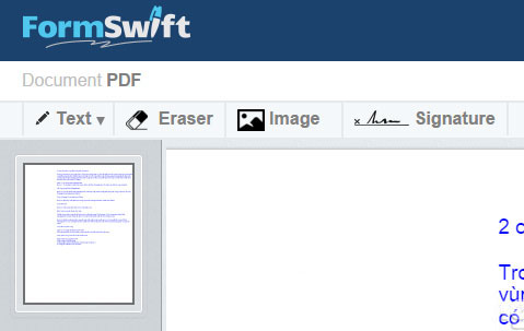 Dùng công cụ chuyển đổi file PDF sang Word của FormSwift