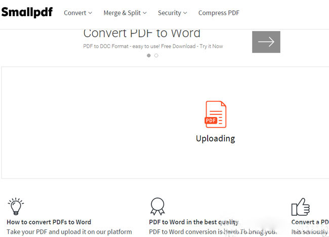 Dùng công cụ chuyển đổi file PDF sang Word của Smallpdf